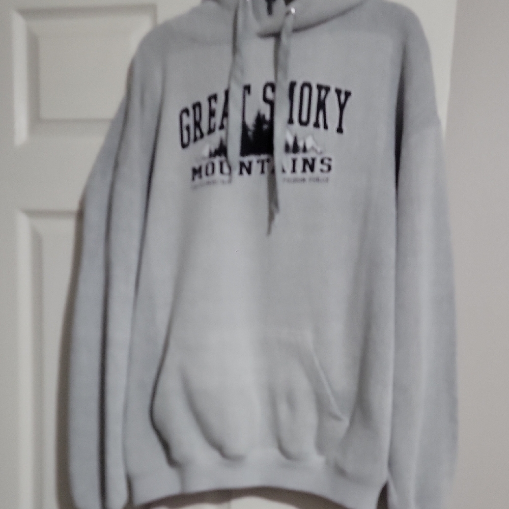 Gray Hoodie with Great Smoky Mountains Print